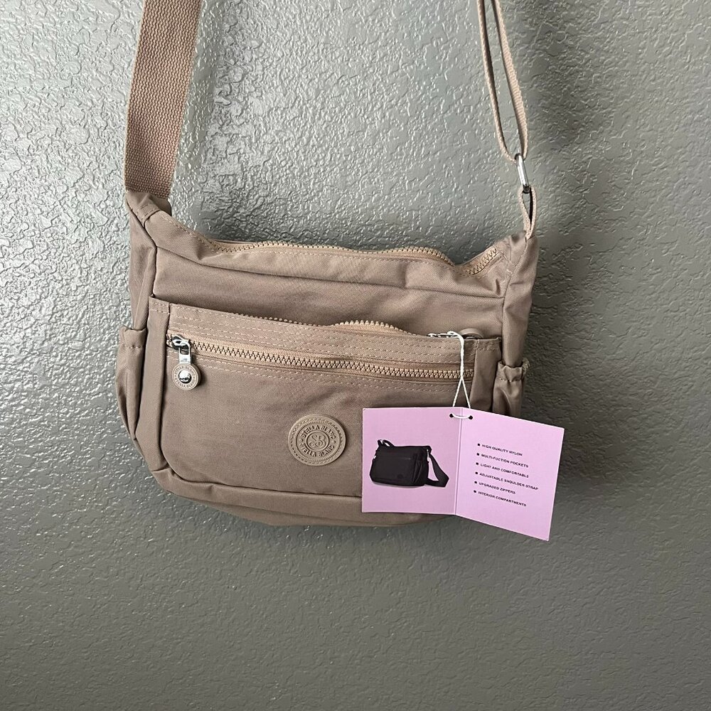 Stella Taupe Multi-Pocket Crossbody Bag